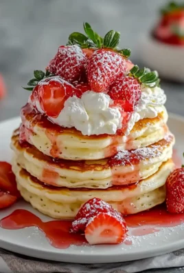 Fluffy Strawberry Cheesecake Pancakes