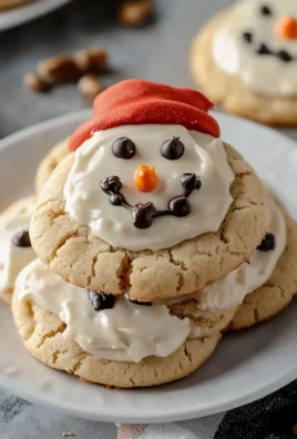 The Best Melted Snowman Peanut Butter Cookies