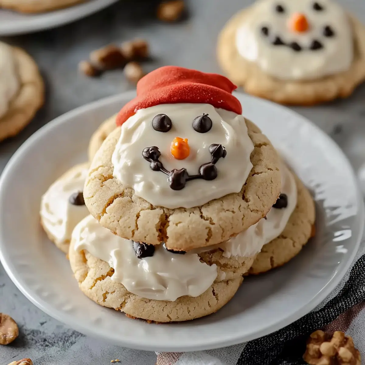 The Best Melted Snowman Peanut Butter Cookies