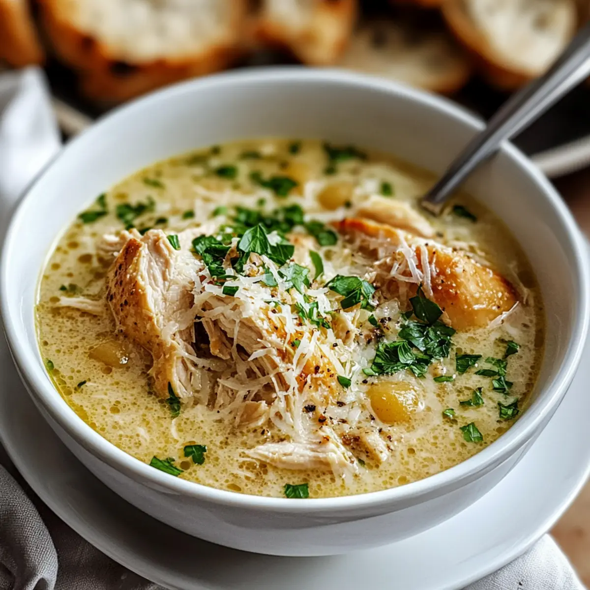 Garlic Parmesan Chicken Soup