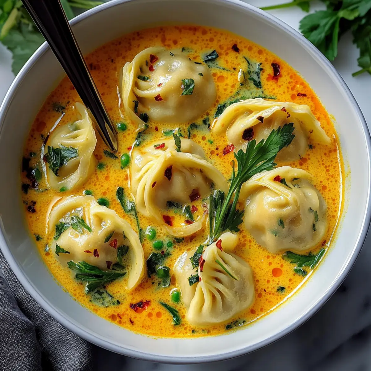 Thai Coconut Curry Soup With Dumplings