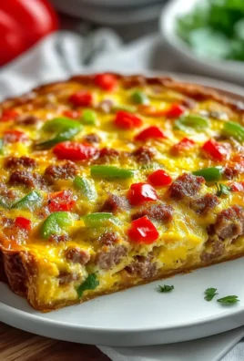 Juicy Crustless Sausage and Pepper Quiche
