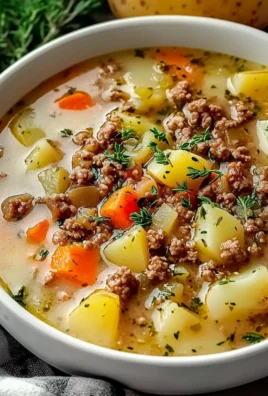 Chunky Ground Beef and Potato Soup