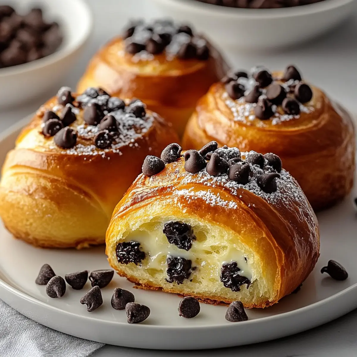 Chocolate Chip Vanilla Custard Brioches