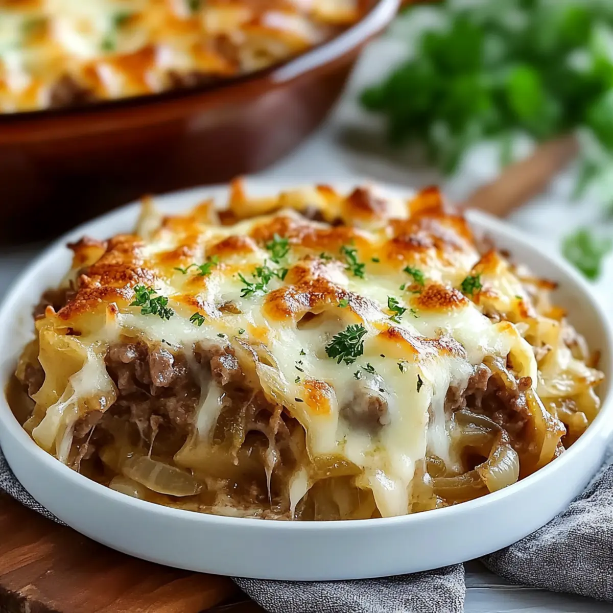 Simple French Onion Beef Casserole