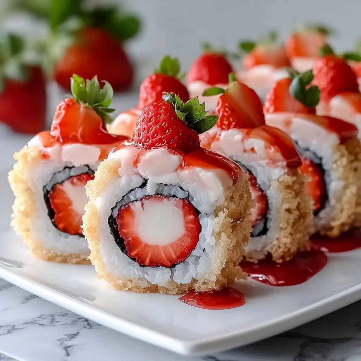 Strawberry Shortcake Cheesecake Sushi Rolls