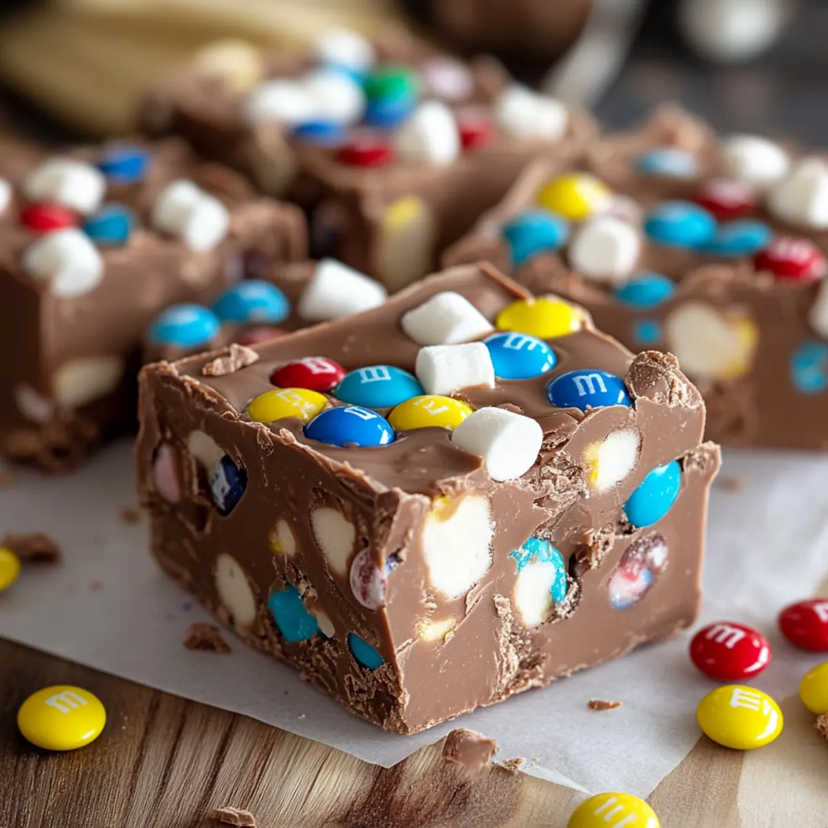 Chocolate Marshmallow M&M Fudge