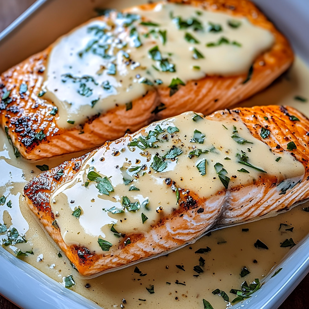 Indulge in Creamy Garlic Butter Tuscan Salmon Tonight!