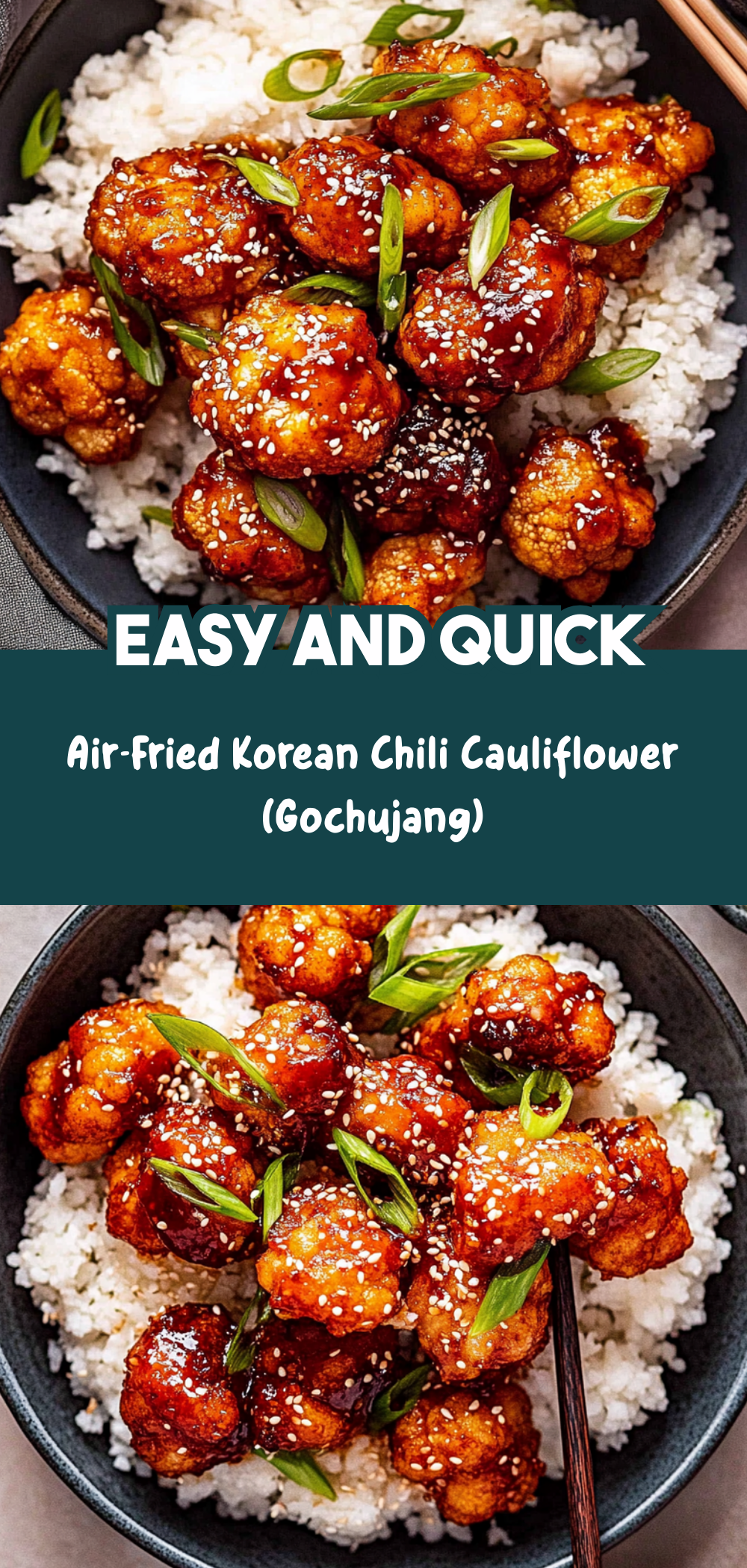 Air-Fried Korean Chili Cauliflower (Gochujang)