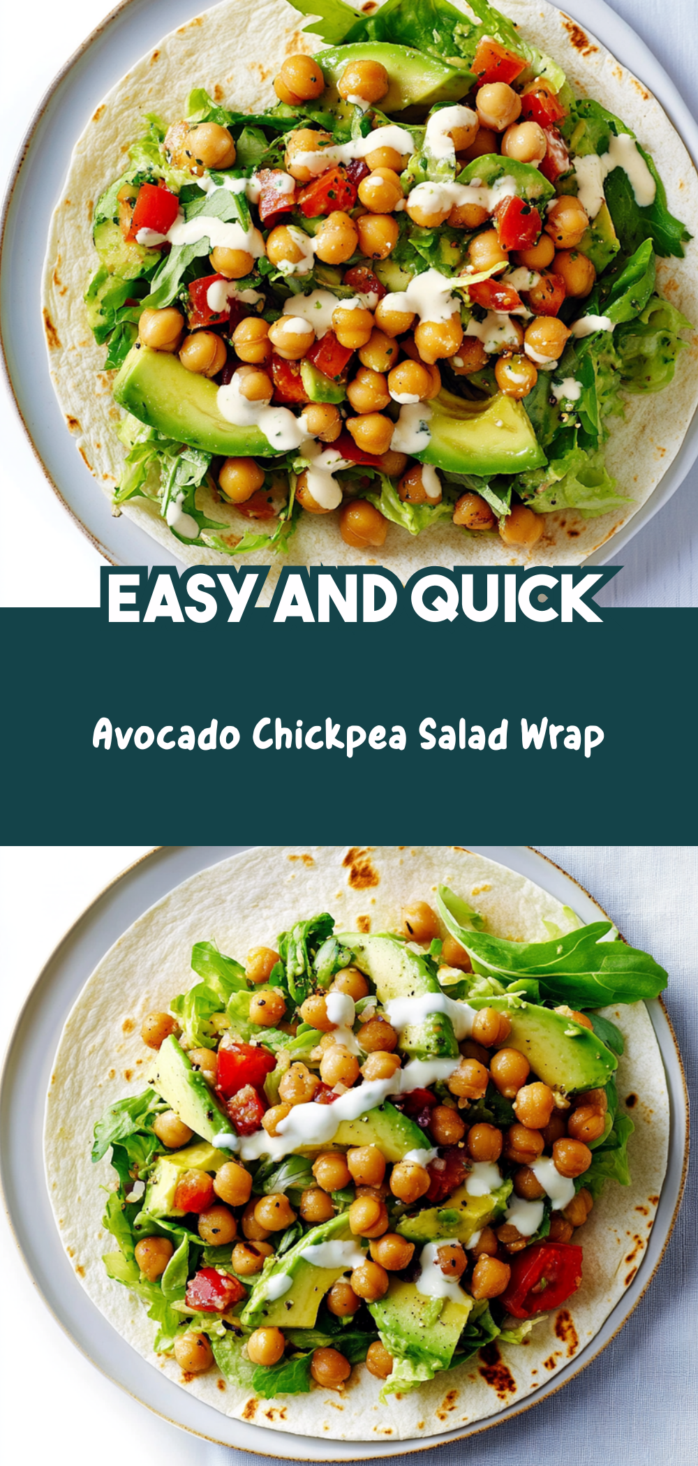 Avocado Chickpea Salad Wrap