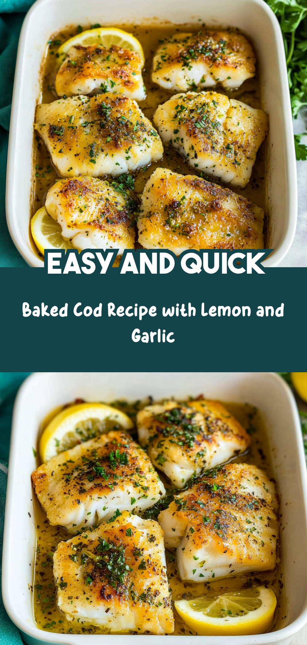 Baked Cod Recipe with Lemon and Garlic