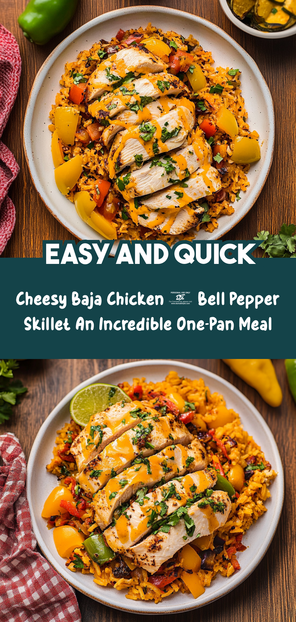 Cheesy Baja Chicken & Bell Pepper Skillet: An Incredible One-Pan Meal