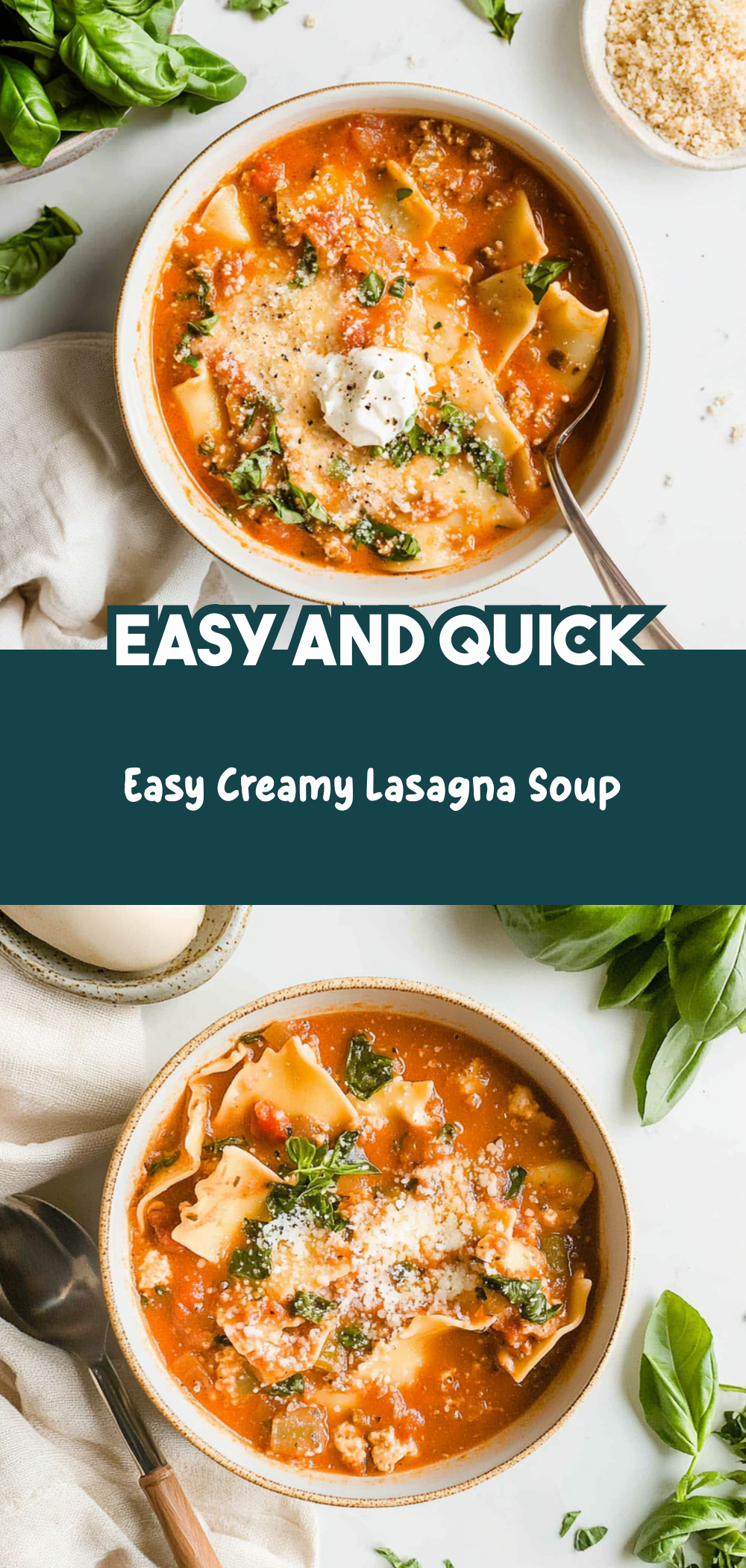 Easy Creamy Lasagna Soup
