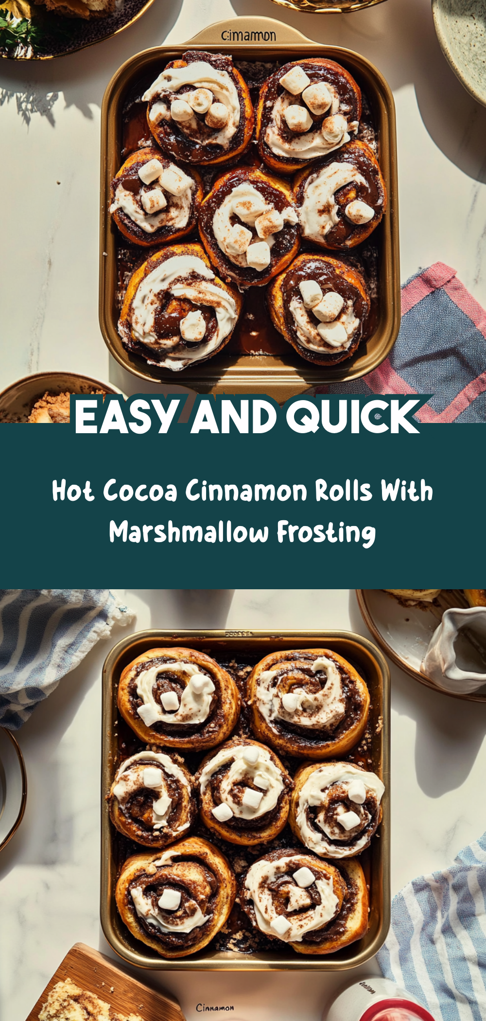Hot Cocoa “Cinnamon” Rolls With Marshmallow Frosting