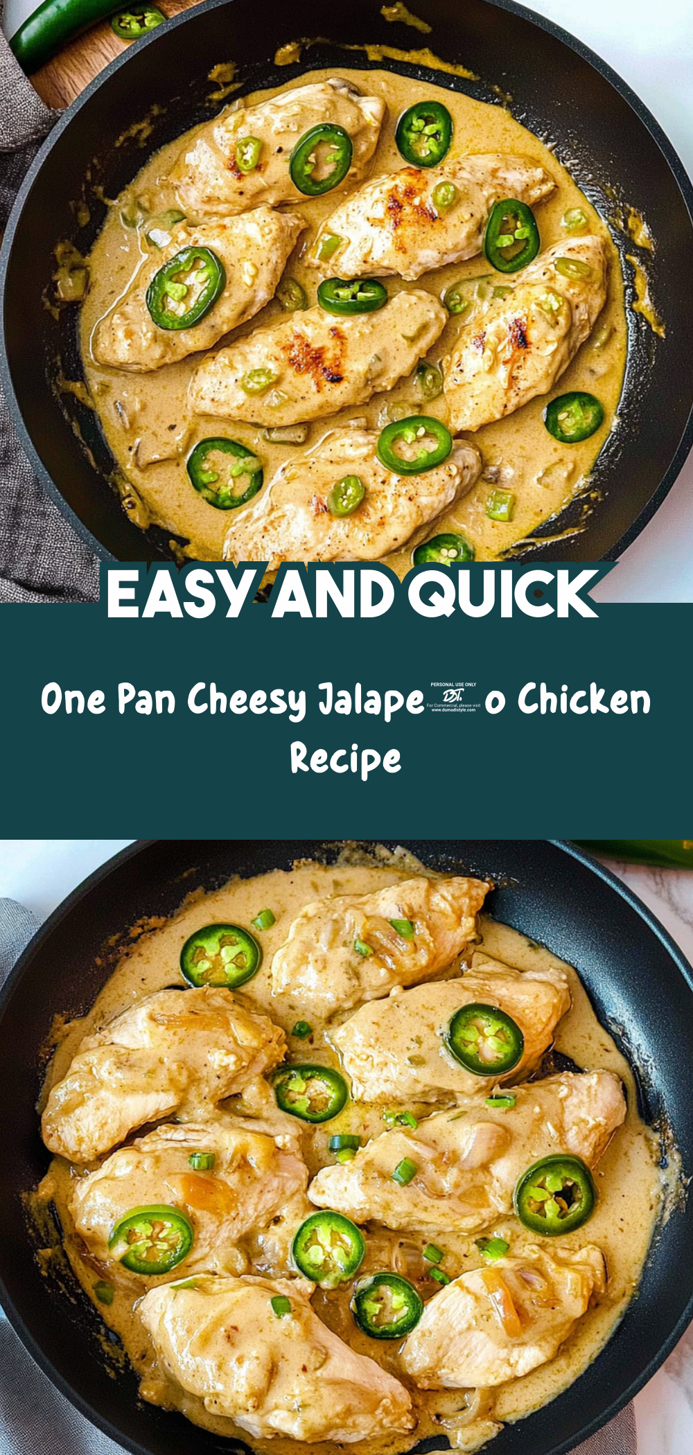 One Pan Cheesy Jalapeño Chicken Recipe
