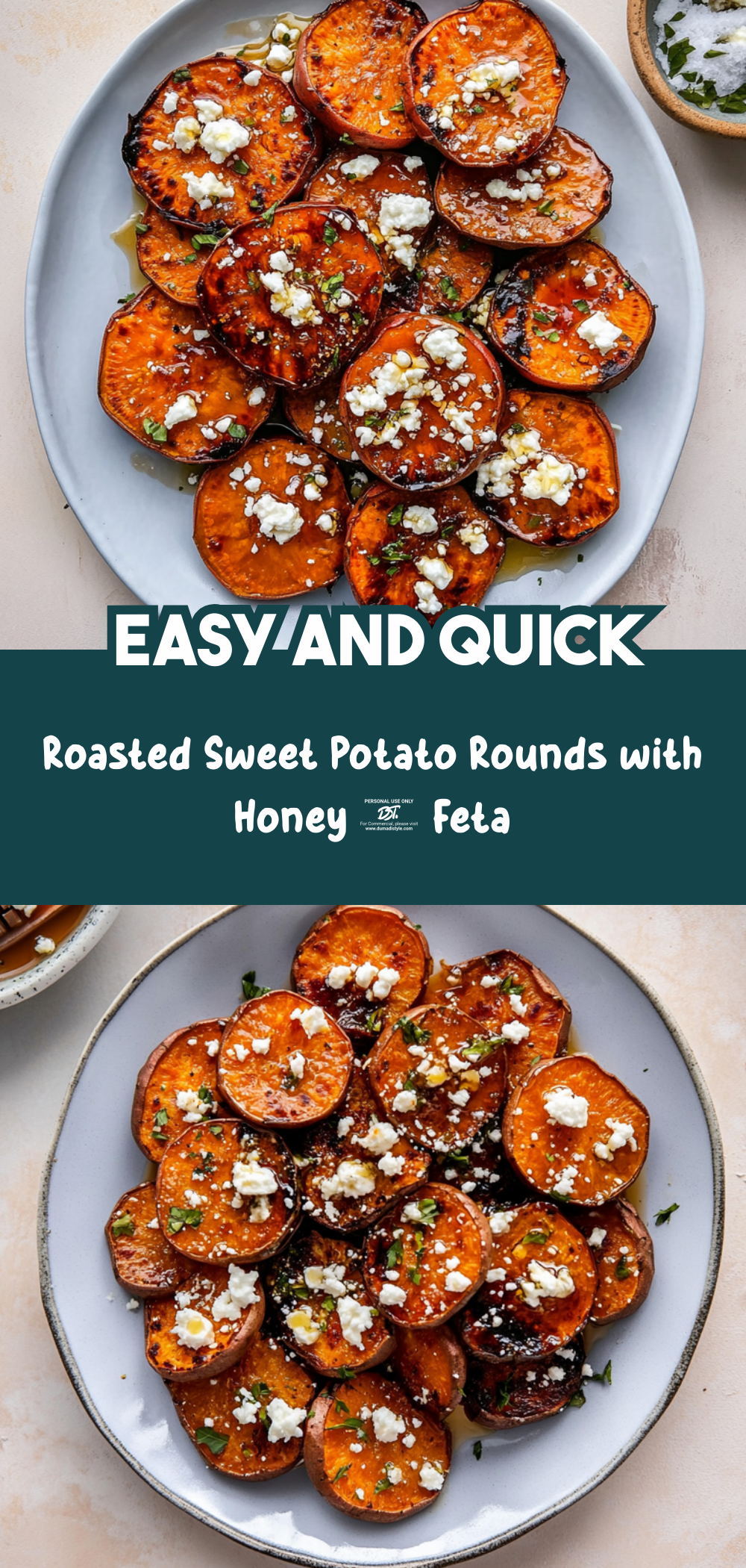 Roasted Sweet Potato Rounds with Honey & Feta