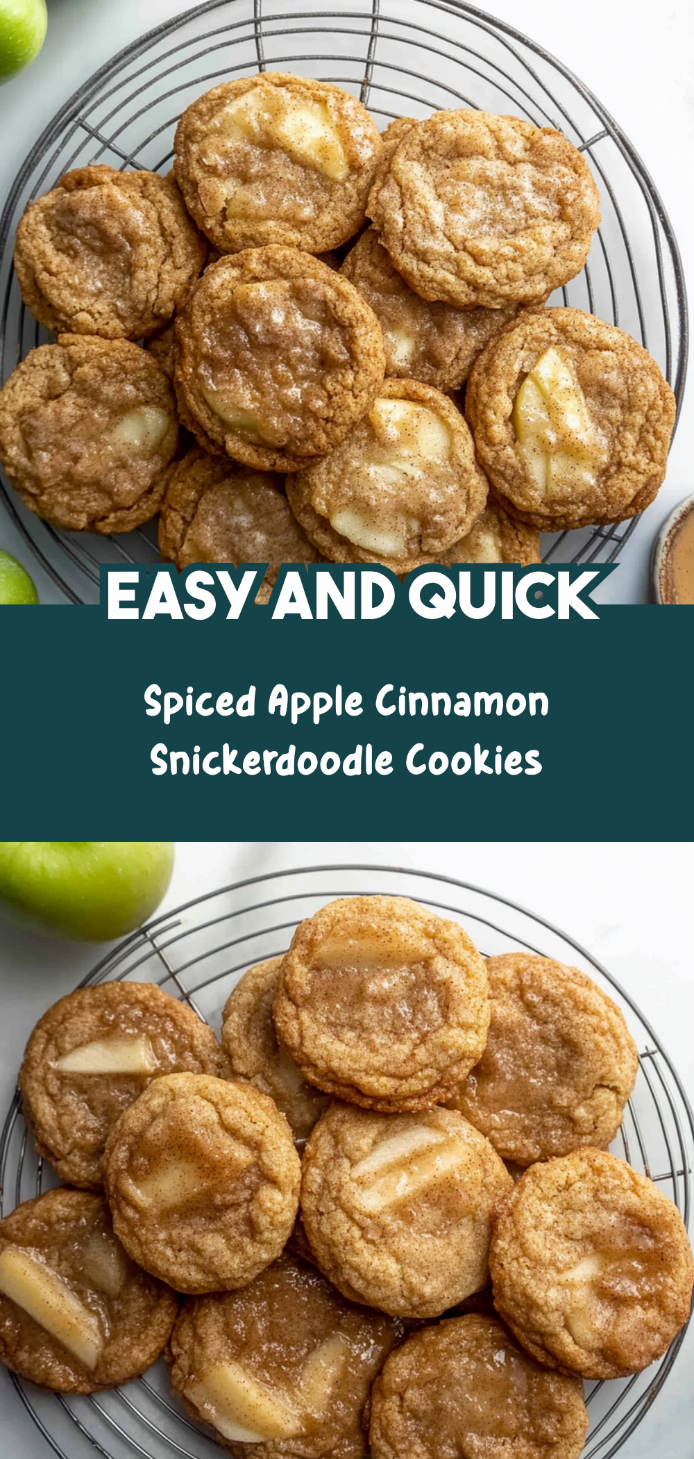 Spiced Apple Cinnamon Snickerdoodle Cookies