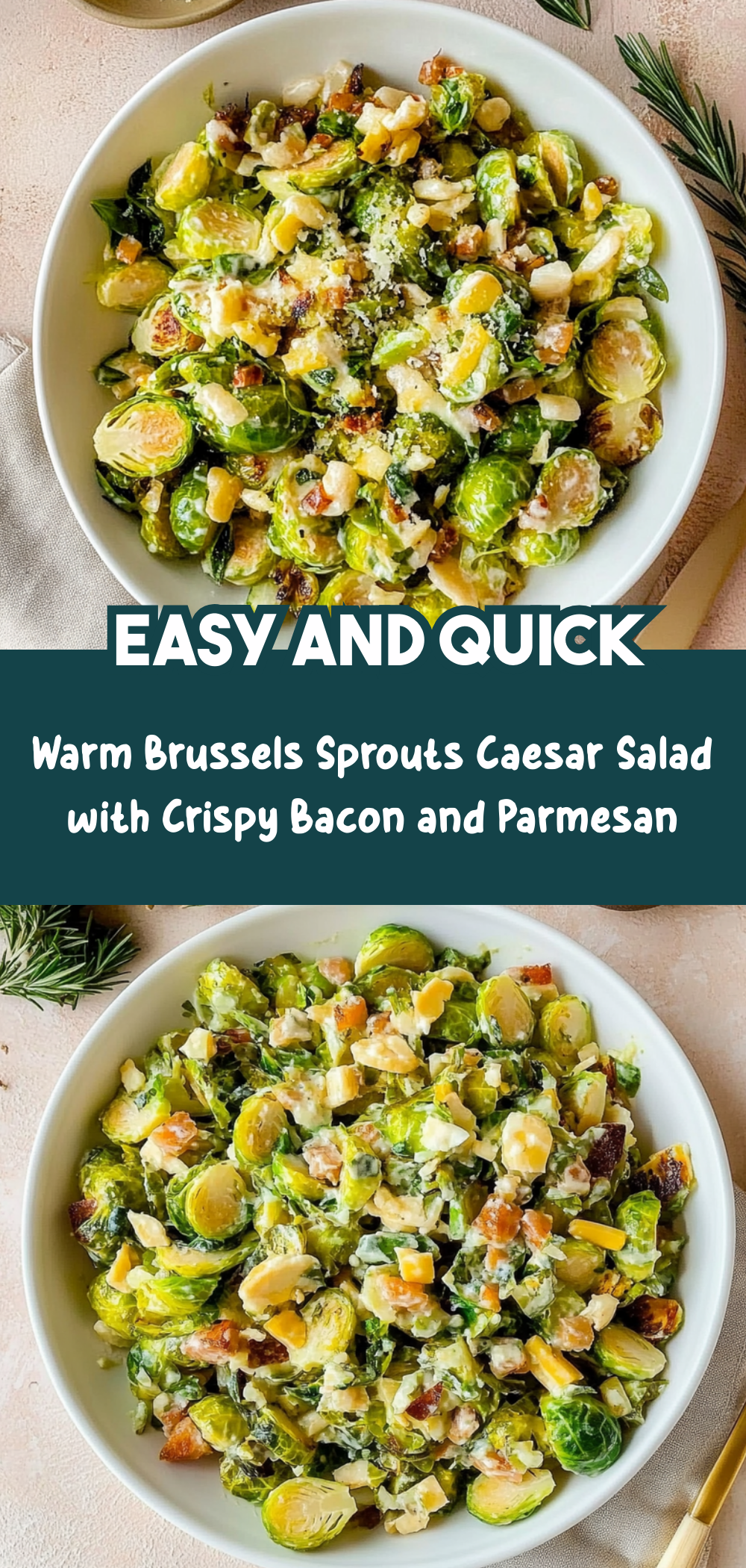 Warm Brussels Sprouts Caesar Salad