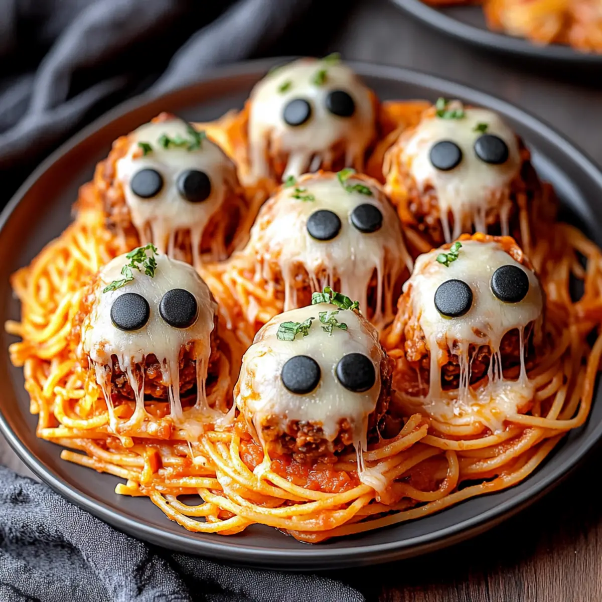 Spooky Spaghetti & Cheesy Monster Meatballs