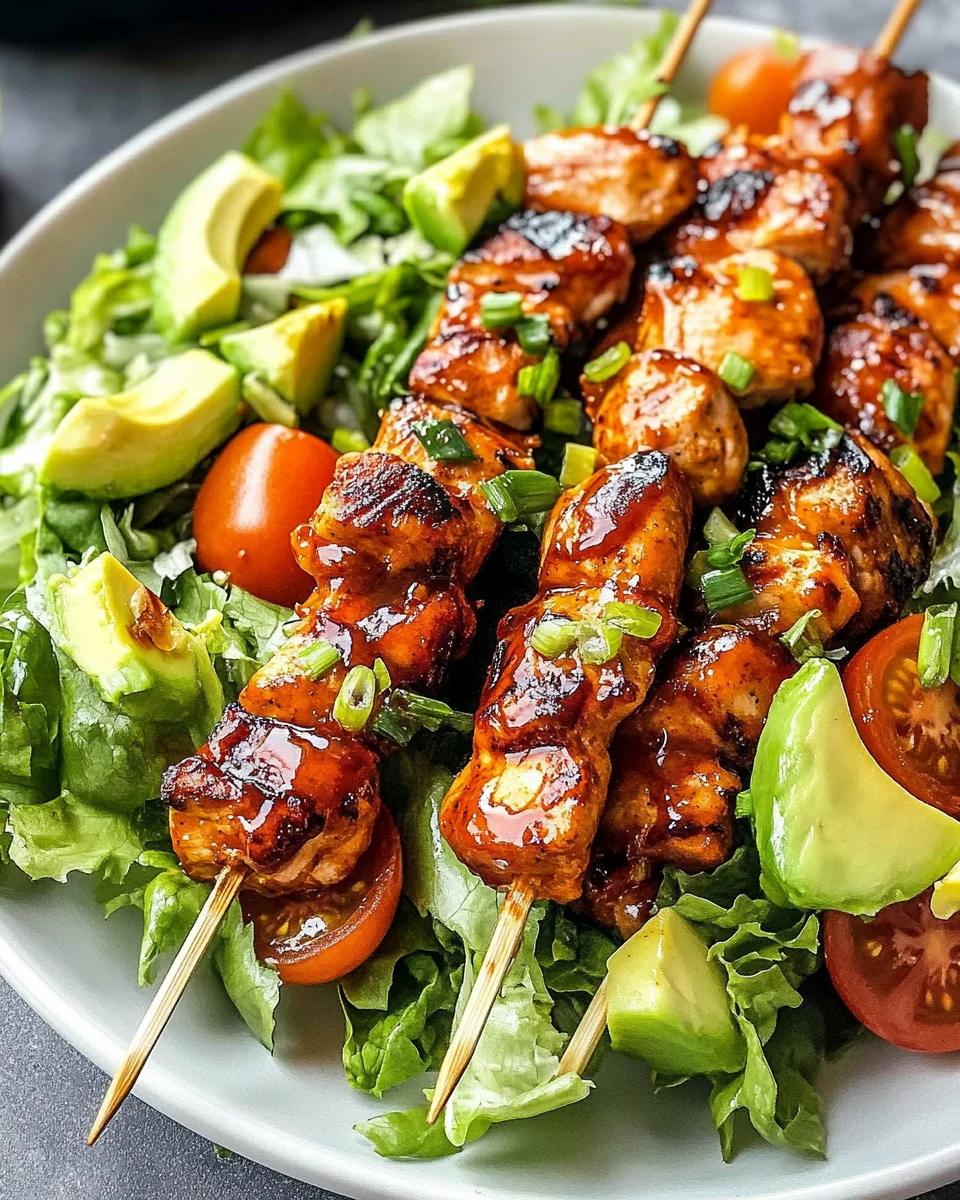 BBQ Chicken Skewer Salad