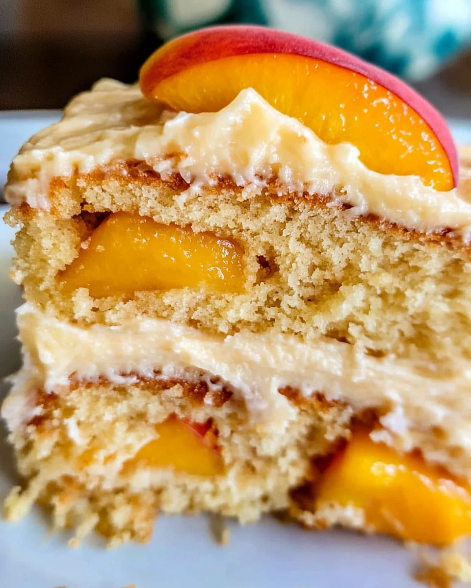 Best Peach Cake with Brown Sugar Frosting