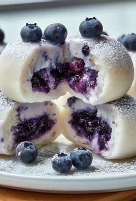 Blueberry Cream Mochi Buns