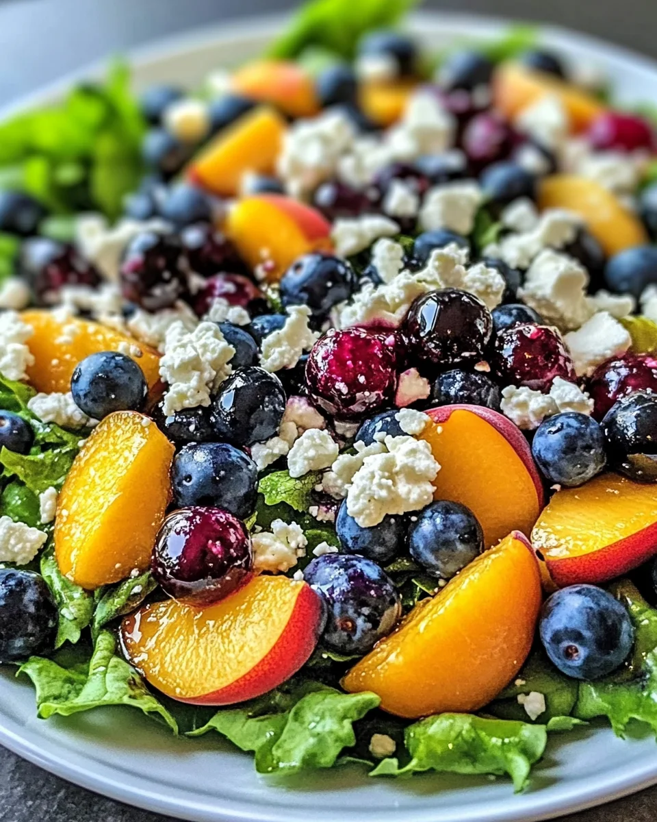 Blueberry Peach Feta Salad