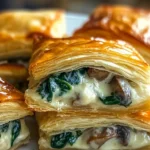 Creamy Mushroom & Spinach Stuffed Pastry Bites