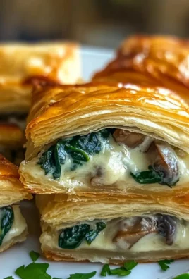 Creamy Mushroom & Spinach Stuffed Pastry Bites
