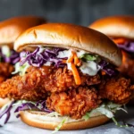 Crispy Buffalo Chicken Sandwich with Ranch Slaw