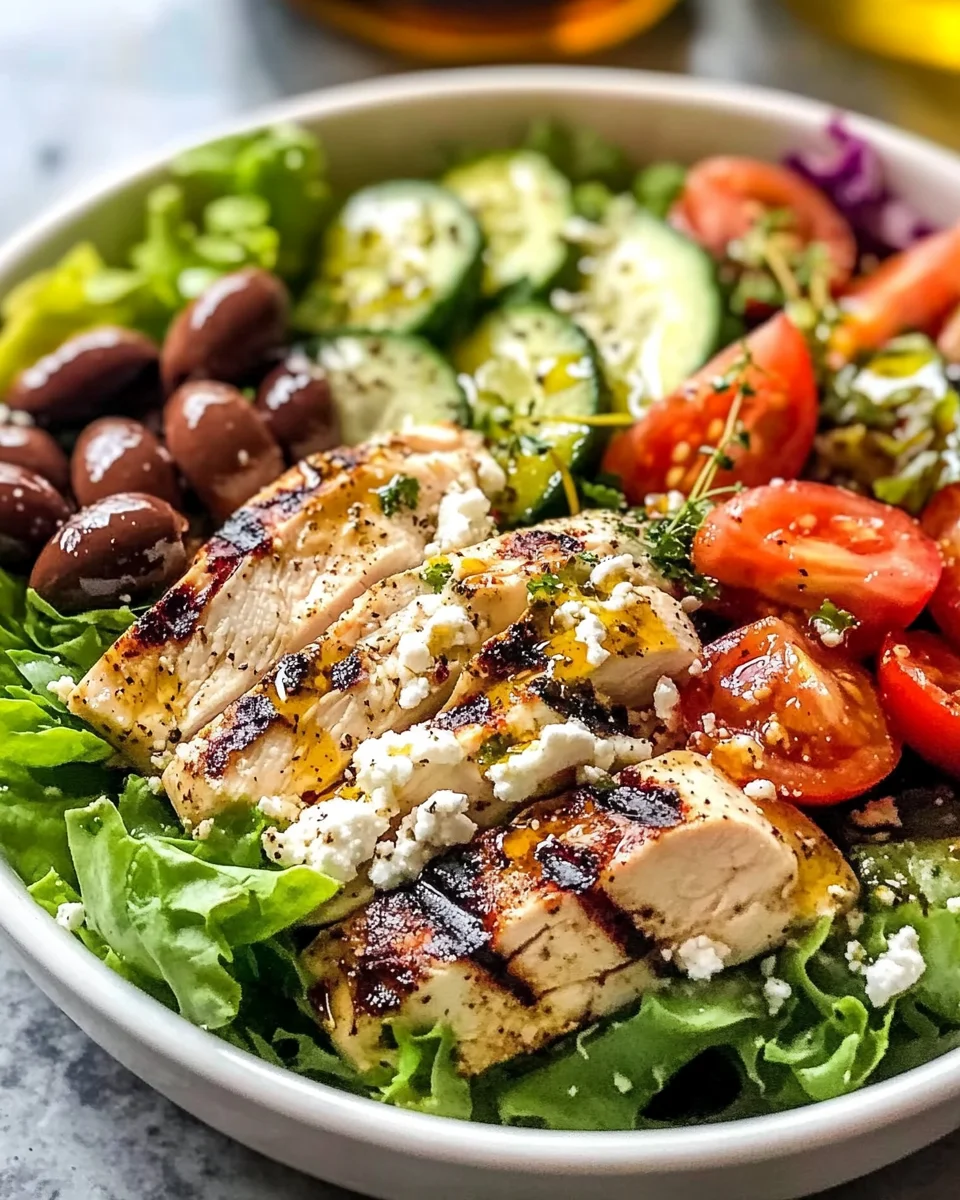 Easy Greek Salad with Chicken
