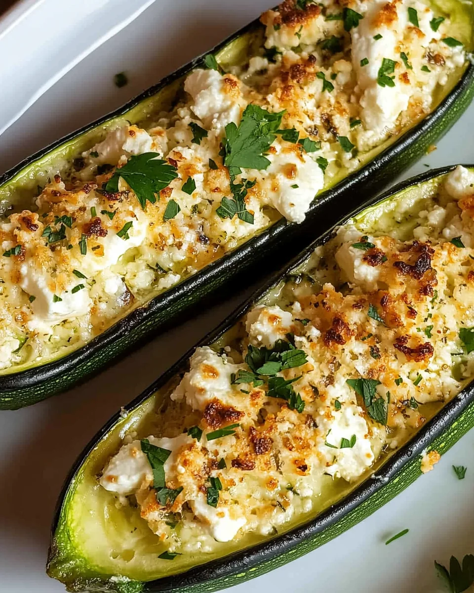 Feta Cheese Stuffed Zucchini