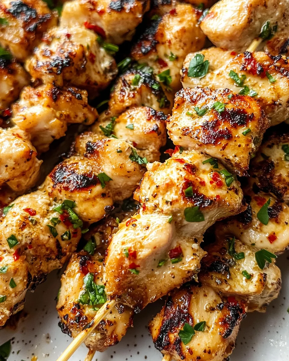 Garlic Parmesan Chicken Skewers
