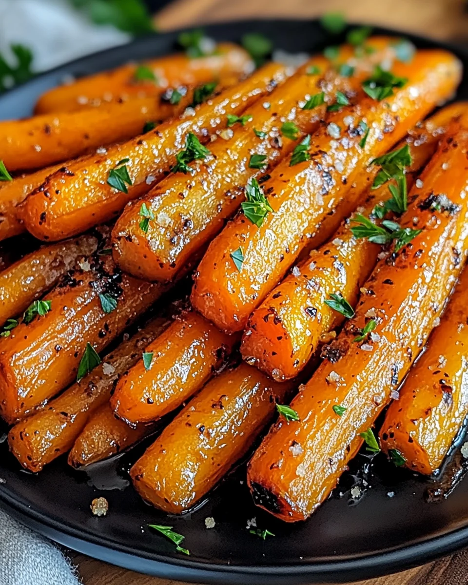 Honey Garlic Butter Roasted Carrots