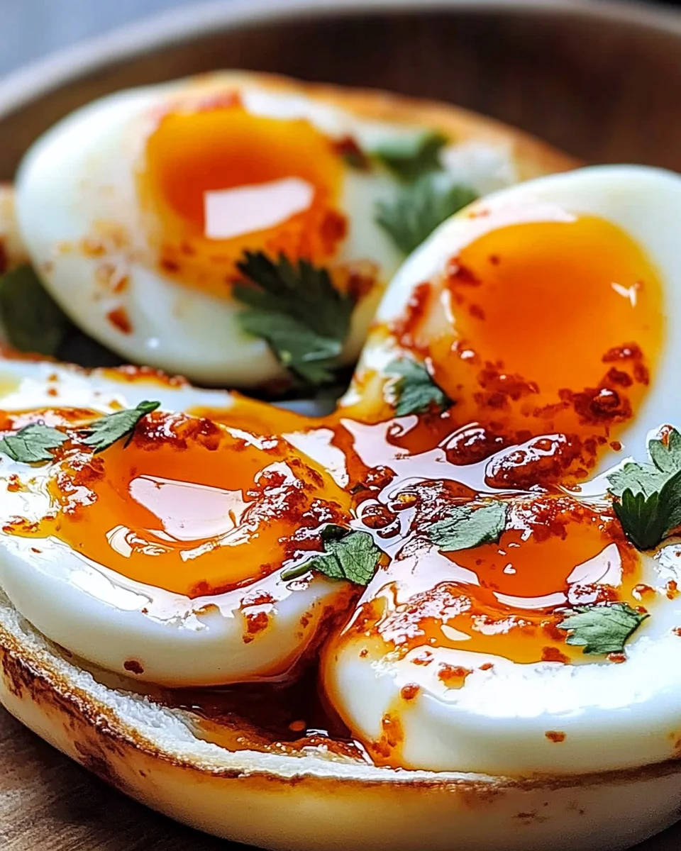 Jammy Eggs with Chili Butter and Garlic Yogurt