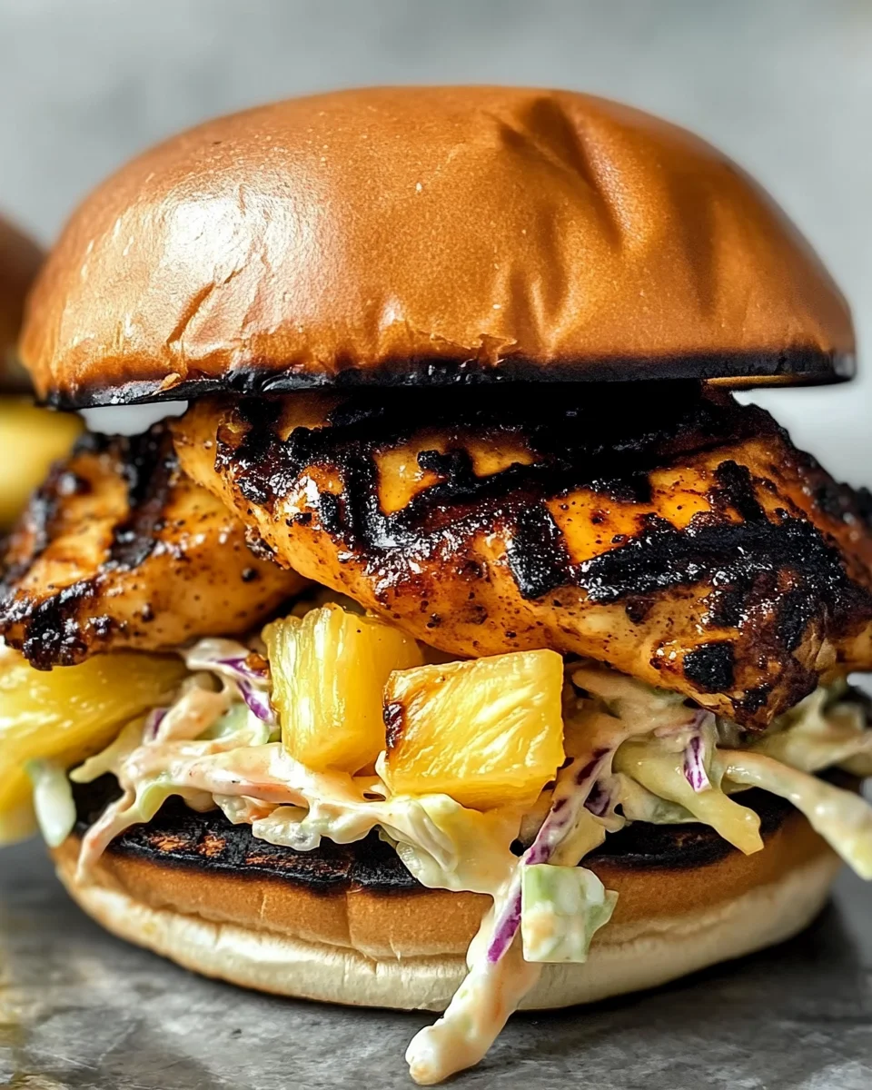 Jerk Chicken Sandwich with Grilled Pineapple and Coleslaw: An Amazing Ultimate Recipe