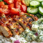 Juicy Mediterranean Chicken Bowl with Rice