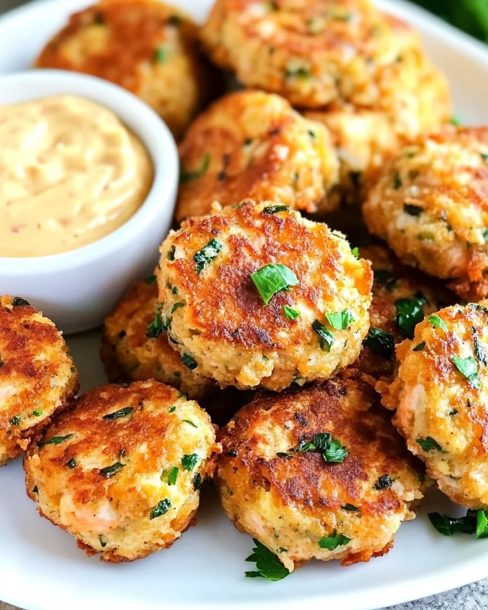 Mini Salmon Cakes with Sriracha Lemon Aioli