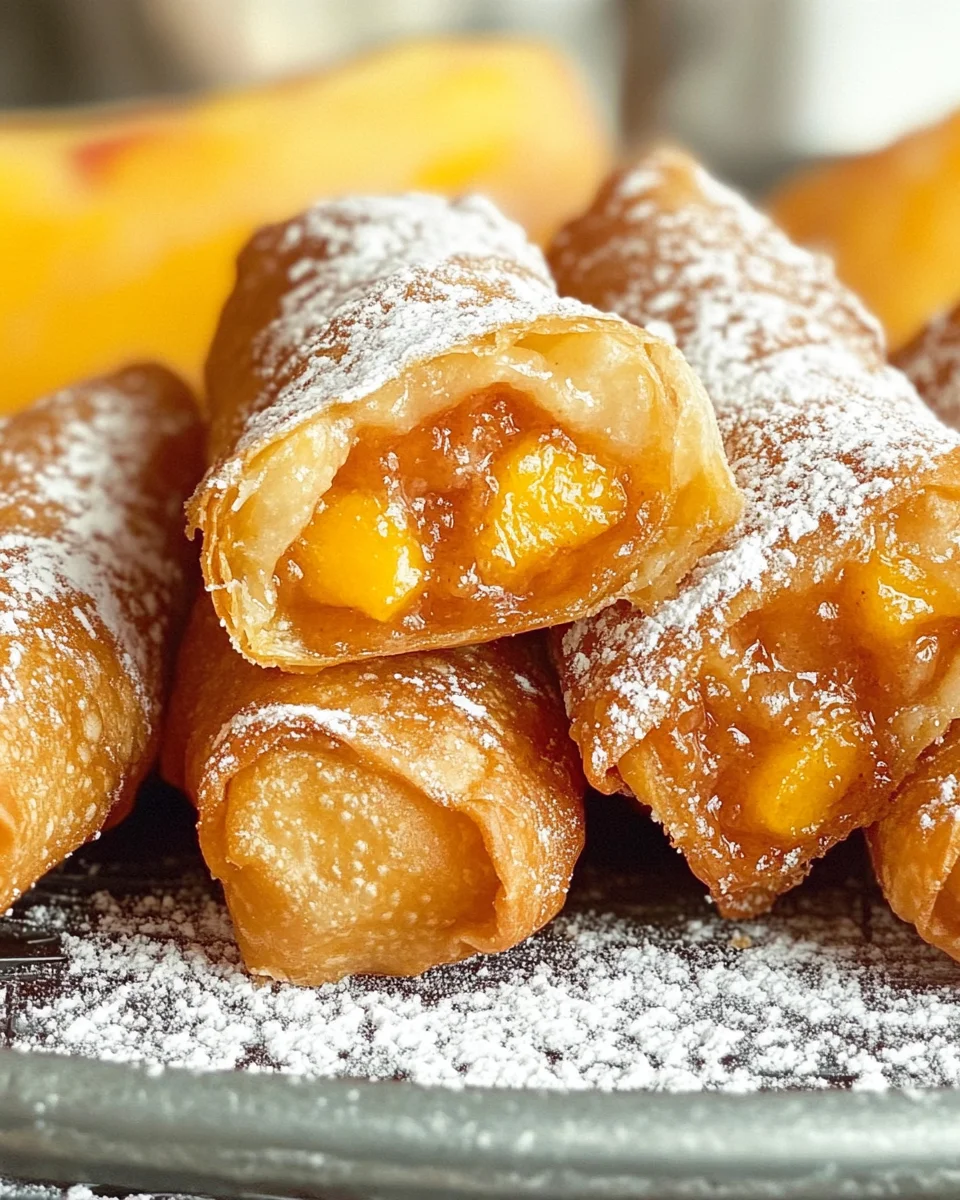 Peach Cobbler Egg Rolls