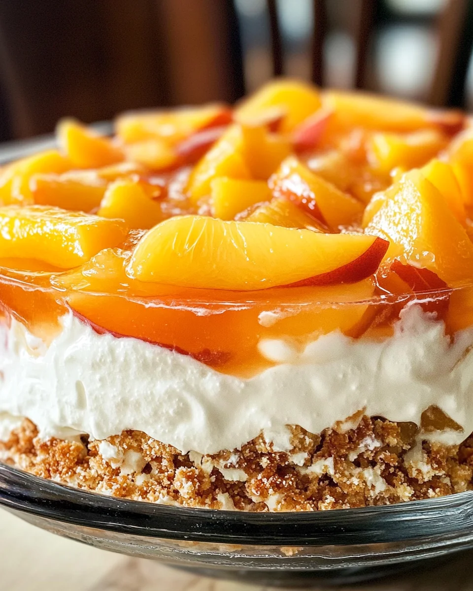 Peach Pretzel Salad Dessert
