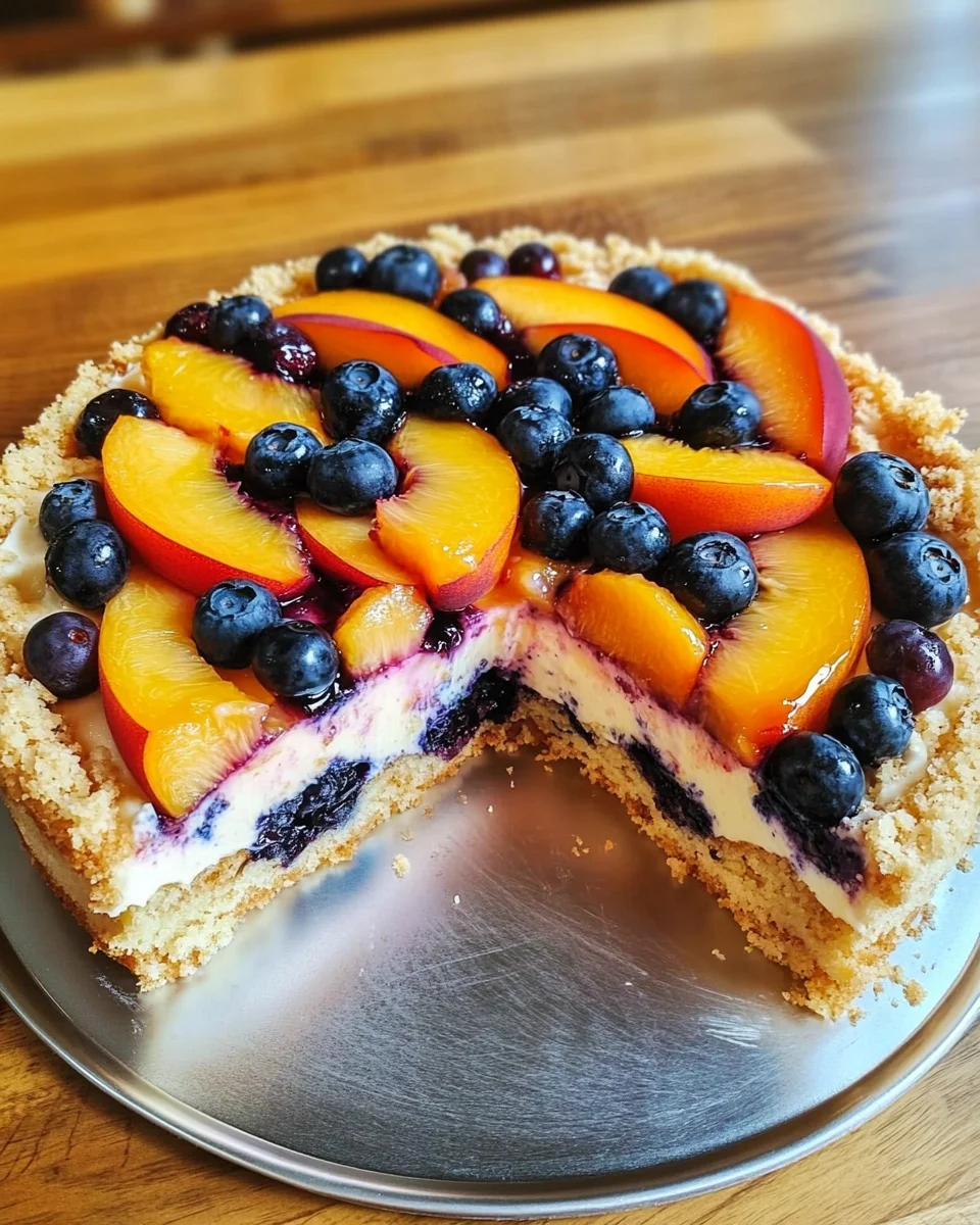 Peach and Blueberry Greek Yogurt Cake