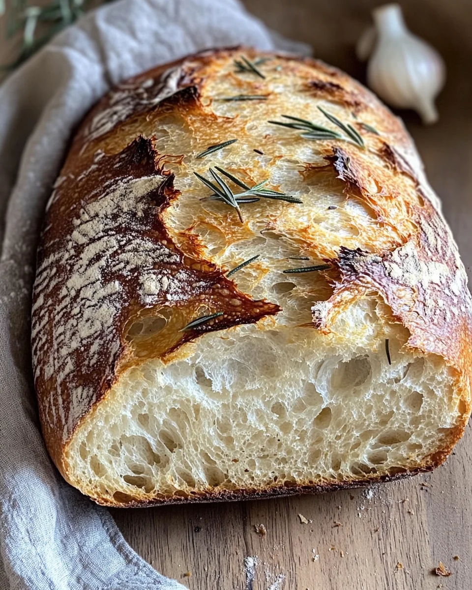 Rosemary and Roasted Garlic Artisan Bread