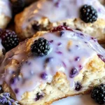Sourdough Blackberry Lavender Scones with Lavender Glaze