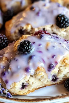 Sourdough Blackberry Lavender Scones with Lavender Glaze