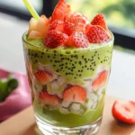 Strawberry Matcha Sago