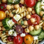 mediterranean chickpea pasta salad