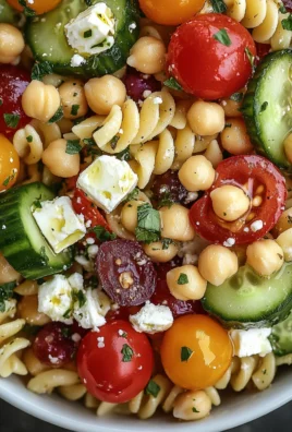 mediterranean chickpea pasta salad