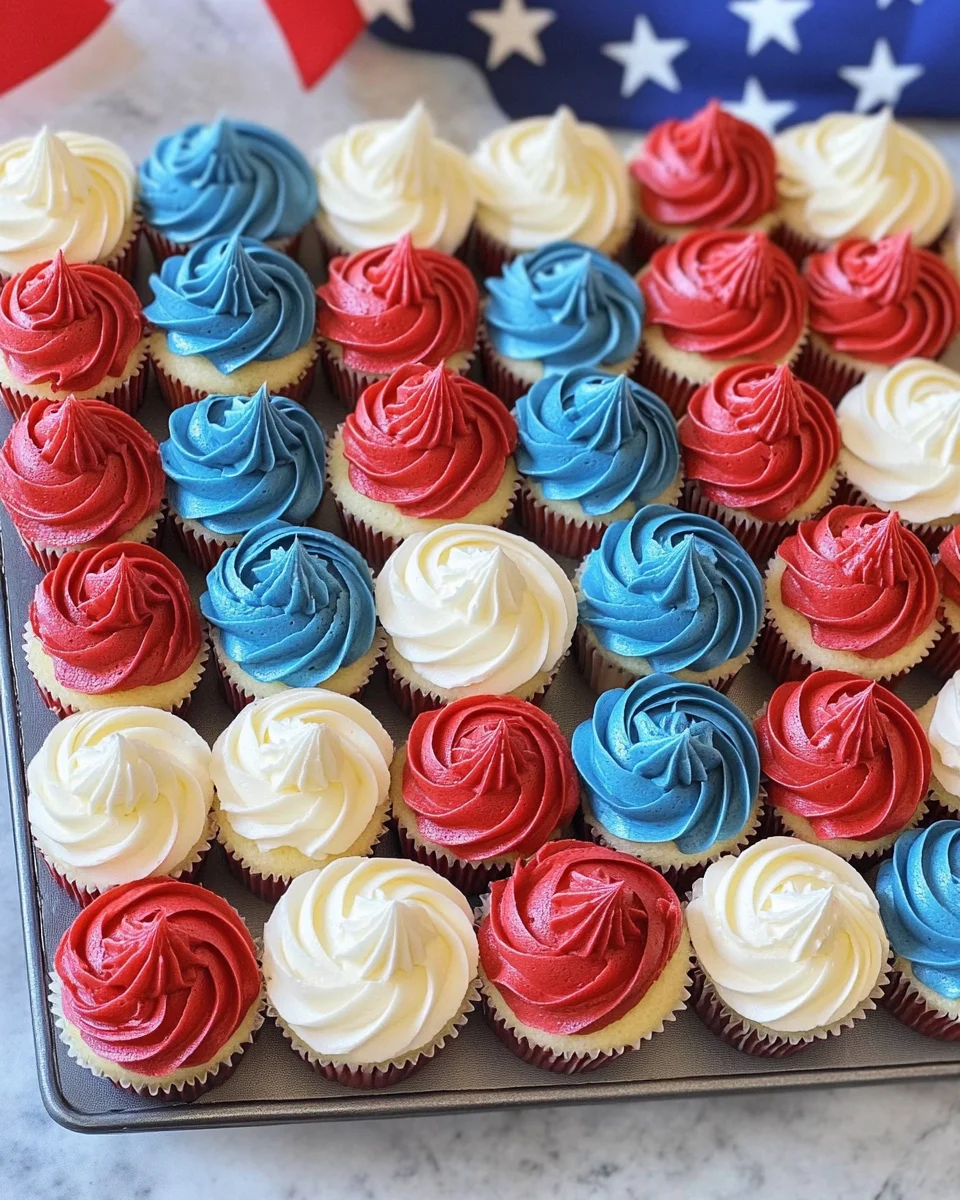 American Flag Cupcake Cake