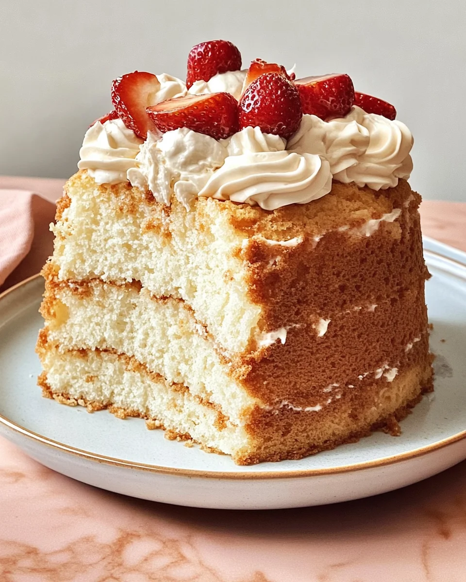 Angel Food Cake with Brown Sugar Bourbon Cream