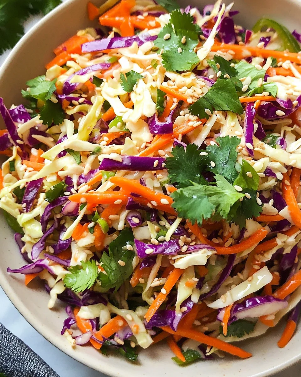 Asian Coleslaw with Sesame-Ginger Dressing